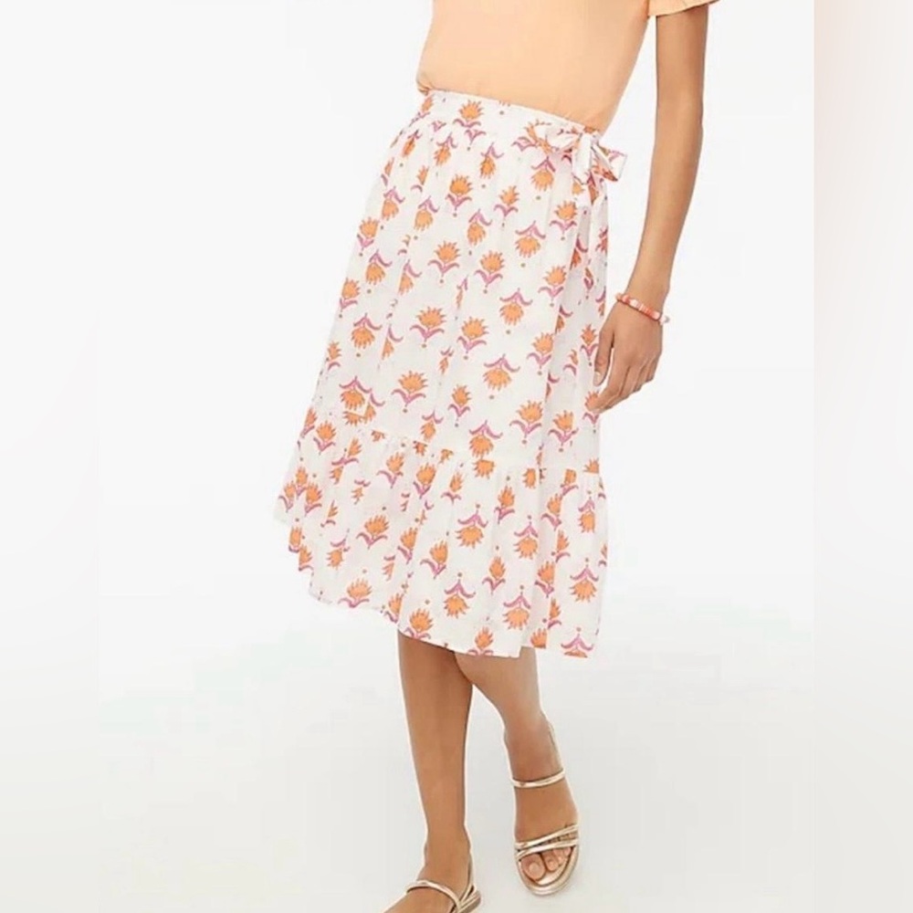 NWOT J Crew Faux Wrap Midi Skirt